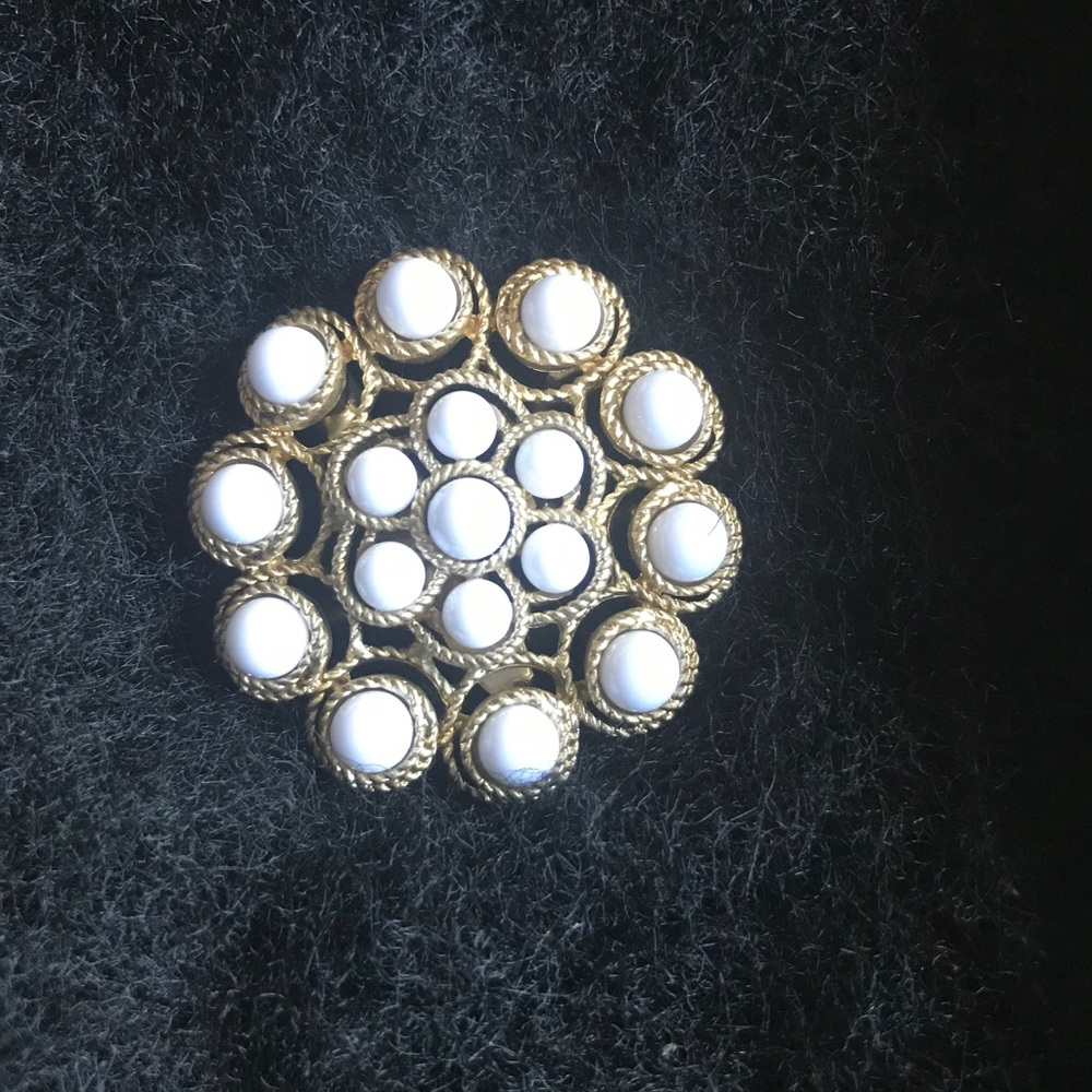 White & Gold Brooch
